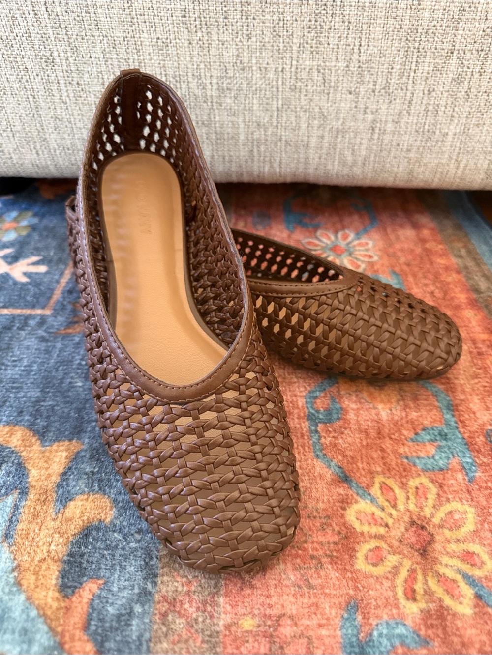 Old Navy Brown Woven Slip-On Flats